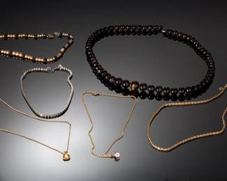 Lot of 6 Vintage Costume Jewelry Necklaces - Various Styles & Materials