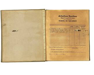 WWI US 1918 Pilot's Flight Record Book - Aviation Section Signal Corps