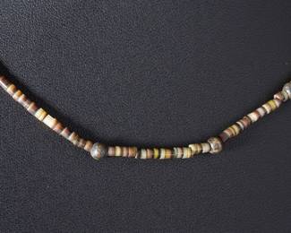 Santo Domingo Heishi Shell & Silver Bead Native American Necklace 15in