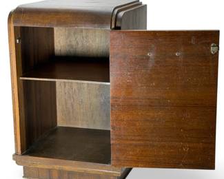 John M. Smyth Co. Art Deco Streamline Moderne Walnut Cabinet, 1930s