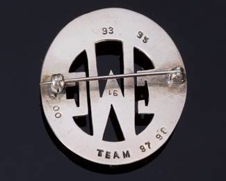 Southwest Silver CWC Cactus Wren Cup Golf Tournament Team Pin w/ Gemstones