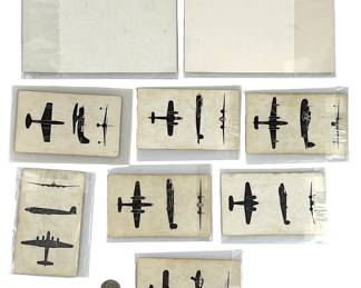 WWII US Aircraft Recognition Spotter Cards Lot (9) Military Aviation