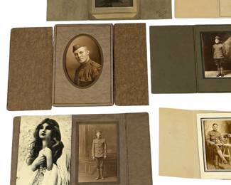 WWI US Soldier Portrait Photos Lot - Vintage Military History Ephemera