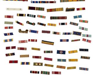 Large Lot of Vintage US Military Medal Ribbon Bars - WWII to Vietnam Era