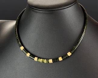 Santo Domingo Native American Heishi Necklace Multi-Stone & Shell Beads