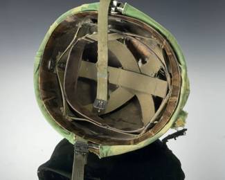 US M1 Combat Helmet with Vietnam Era Mitchell Camo Cover, Field Used