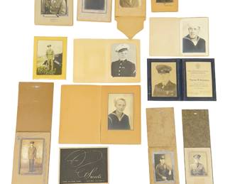 WWII US Military Portraits Lot: Soldiers, Sailors, Marines, Gold Star Document