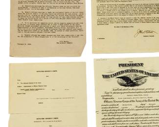 WWI Era 1919 US Army First Lieutenant Aviation Reserve Corps Appointment Documents