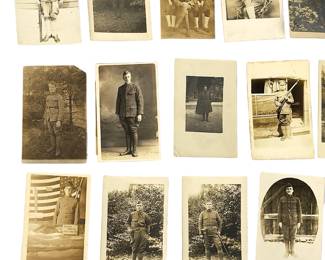 Rare WWI Soldier RPPC Photographs - Lot of 25 Original Real Photo Postcards