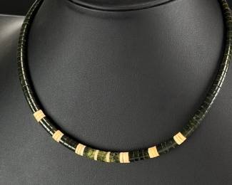 Santo Domingo Native American Heishi Necklace Multi-Stone & Shell Beads