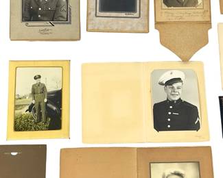 WWII US Military Portraits Lot: Soldiers, Sailors, Marines, Gold Star Document