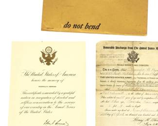 WWI PVT R.H. Bowman Dog Tags & Extensive Service Documents (101st Supply Train)