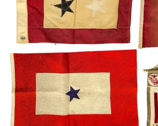 Lot of 5 WWII US Home Front War Service Star Flags & Banners