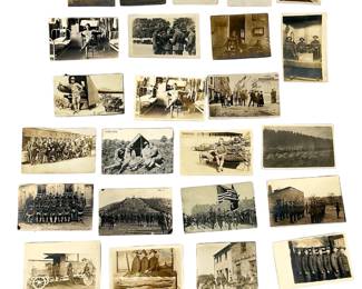 WWI Soldier RPPC Photographs Lot (25) - Annotated Real Photo Postcards