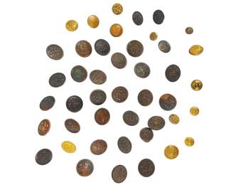 Lot of 44 Antique US Military Uniform Buttons - Civil War Era & Earlier