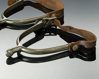 WWI US Military Cavalry Spurs by N.S. Meyer Inc. NY - Rust Proof with Straps