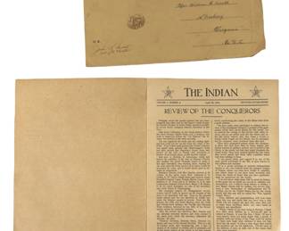 Original WWI "The Indian" 2nd Division Magazine Vol. 1 No. 8 & Envelope 1919