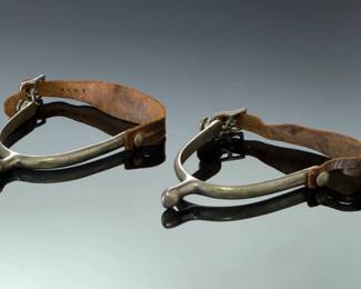 WWI US Military Cavalry Spurs by N.S. Meyer Inc. NY - Rust Proof with Straps