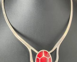 Vintage Mexican Modern 950 Sterling Silver Hinged Collar Necklace, 79.18g