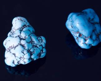 Natural Turquoise Nuggets - Two Rough Specimens, 6.6g Total, Untreated Gemstone