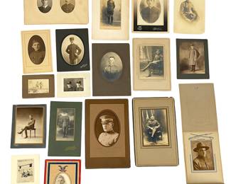 <b>WWI US & Allied Soldiers Portrait Photo Lot</b> - World War I Military History