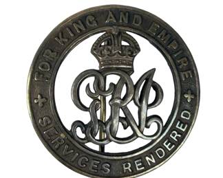 WWI British Silver War Badge King's Crown 'Services Rendered' NZ Issued