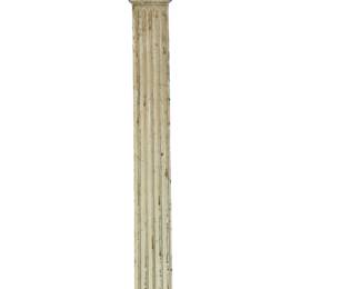 Antique Corinthian Architectural Pilaster Salvage, Illinois Origin, 67" Tall