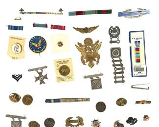 Large Vintage US Military Insignia & Pin Lot: AAFTS, SAC, Wings, Badges