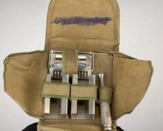 WWI US Military Ever-Ready Safety Razor Shaving Kit w/ Canvas pouch & Mirror