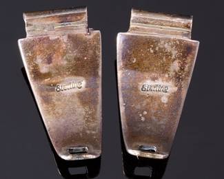 Southwest Sterling Silver Kokopelli Watch Band Tips Pair 9.15g