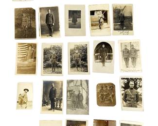 Rare WWI Soldier RPPC Photographs - Lot of 25 Original Real Photo Postcards