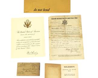 WWI PVT R.H. Bowman Dog Tags & Extensive Service Documents (101st Supply Train)