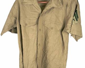 Lot of 3 Vintage USMC Staff Sergeant Khaki Utility Shirts, Size Med, 1970s