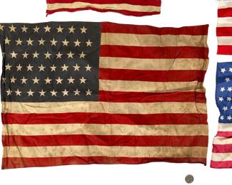 Lot of 4 Vintage US American Flags, 48-Star Era (1912-1959)