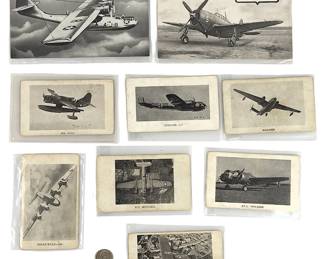 WWII US Aircraft Recognition Spotter Cards Lot (9) Military Aviation