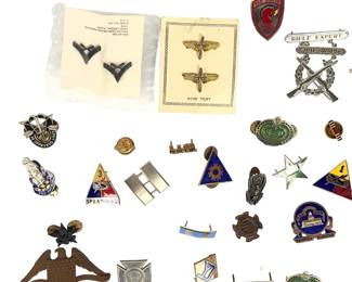 Vintage US Military Insignia & Pins Lot - WWII, Korea, Vietnam Era Collectibles