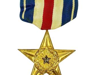 WWII US Silver Star Medal for Gallantry in Action - Military Valor Award