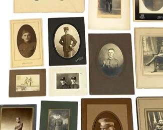 <b>WWI US & Allied Soldiers Portrait Photo Lot</b> - World War I Military History