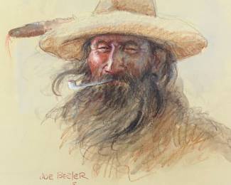 Joe Beeler Original Art "The Mountain Man" 1970 Gouache & Pencil Painting