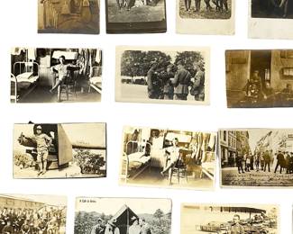 WWI Soldier RPPC Photographs Lot (25) - Annotated Real Photo Postcards