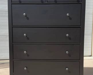 Ikea Hemnes Dark Wood Tall 6-Drawer Dresser Contemporary Style