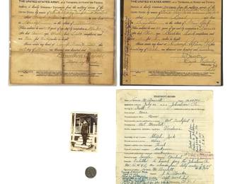 WWI World War I Honorable Discharge & Enlistment Records (Lot of 3) US Army