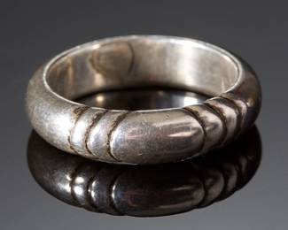 Navajo Sterling Silver Band Ring Signed JB - Native American Jewelry