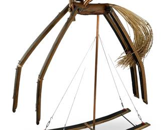 Gabriel Gabe Lonscar Folk Art Rocking Horse Sculpture: The Broomstick Steed