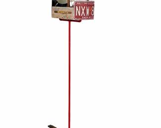 Gabriel Lonscar 'Show-Me Sailor' Folk Art Recycled License Plate Boat Sculpture