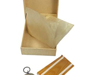 WWII German Lifesaving Medal, 800 Silver, Original Box, Unused Ribbon