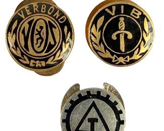 Vintage Belgian Enamel Buttonhole Pins - Lot of 3 Organizational / Association