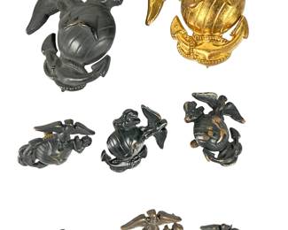 Vintage USMC Eagle, Globe, Anchor (EGA) Pins Lot - 8 Military Insignia