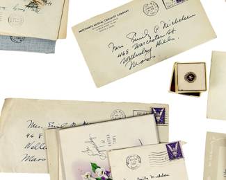 WWII Gold Star Mother Sympathy Card Lot (50+) & Pin - Profound History