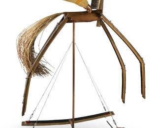 Gabriel Gabe Lonscar Folk Art Rocking Horse Sculpture: The Broomstick Steed